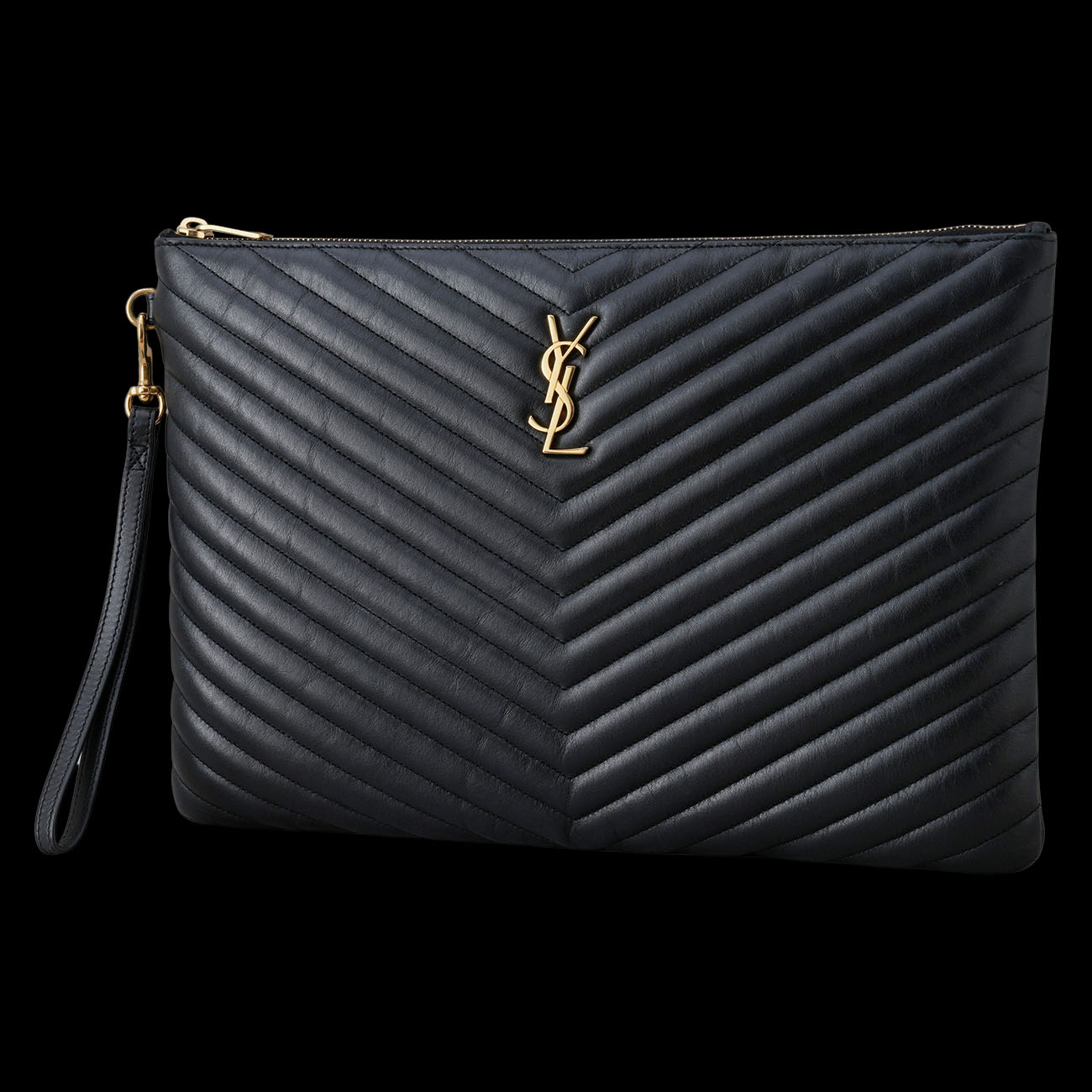 YVES SAINT LAURENT(USED)생로랑 440222 모노그램 쉐브론 클러치